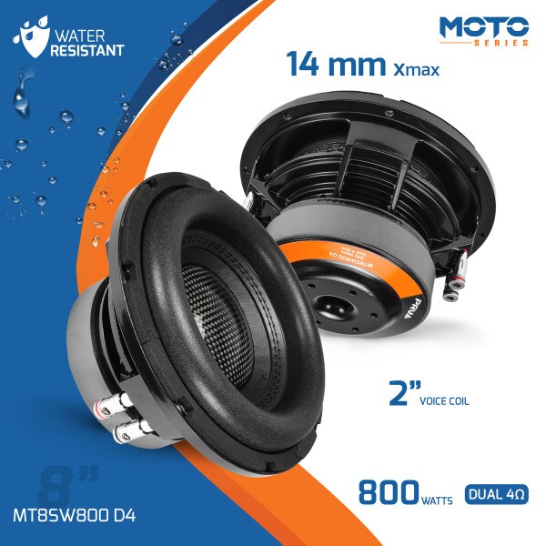 Main product image for PRV Audio MT8SW800 D4 Moto Series 8" Shallow Subwoofer DVC 4x4 Ohm267-8044